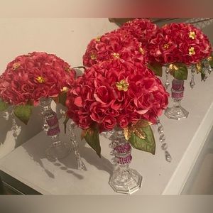 Handmade flower glass decors